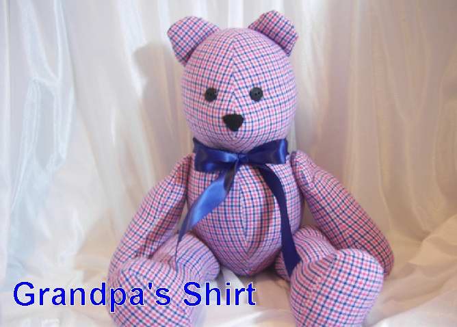 teddy bear made out of baby clothes